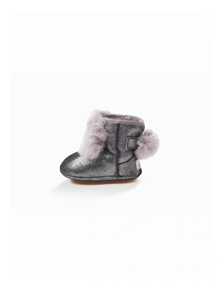OZWEAR UGG Baby Rabbit Ear Booties in Glitter Grey image 3