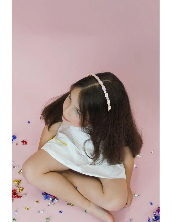 Sophia Kids Headband in Iridescent Sliver image 4