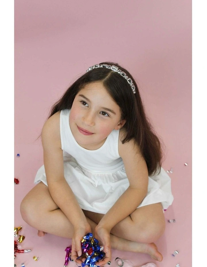 Lily Kids Headband in Silver Crystal image 6