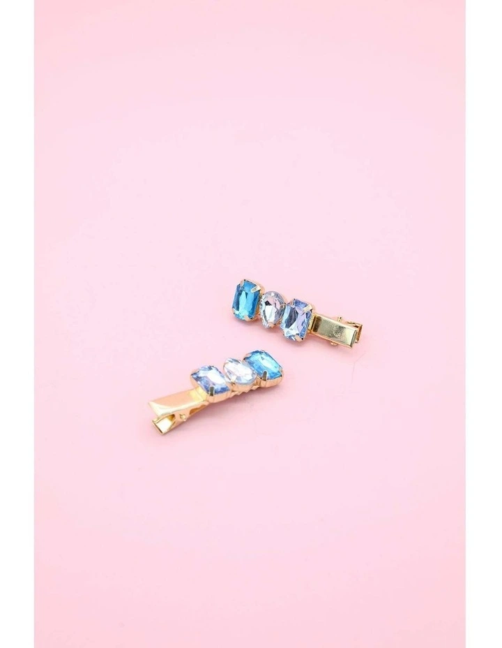 Rebekah Kids Hair Clip Set in Blue image 3