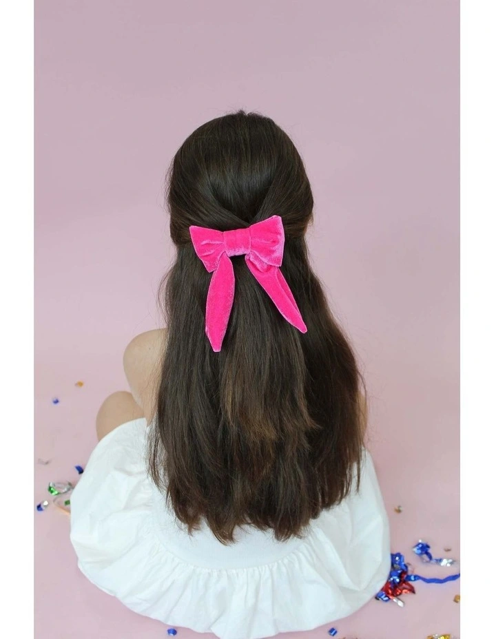 Piera Kids Hair Bow in Hot Pink image 5