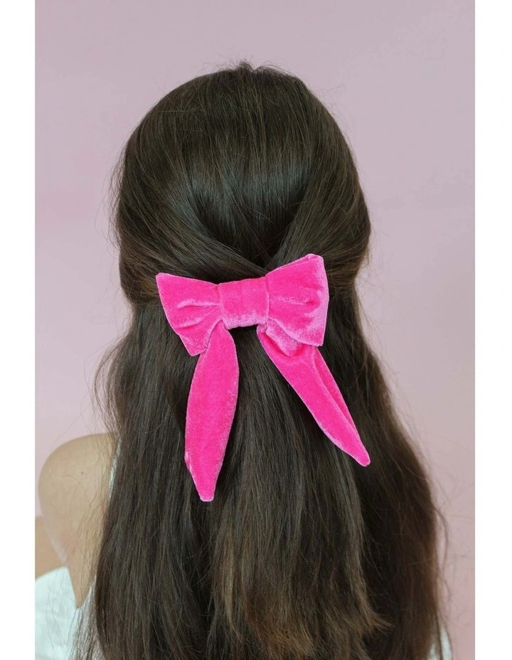 Piera Kids Hair Bow in Hot Pink image 6