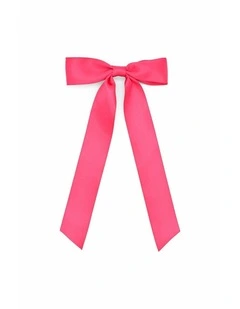 Lala Kids Satin Bow in Hot Pink
