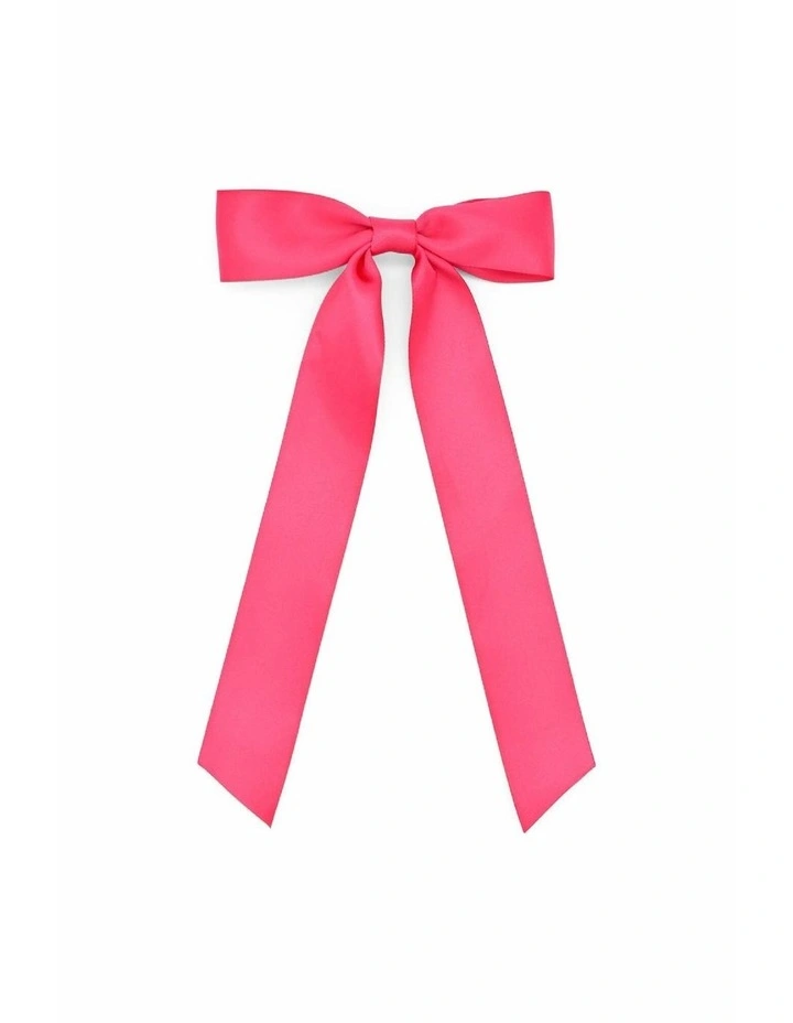 Lala Kids Satin Bow in Hot Pink image 1