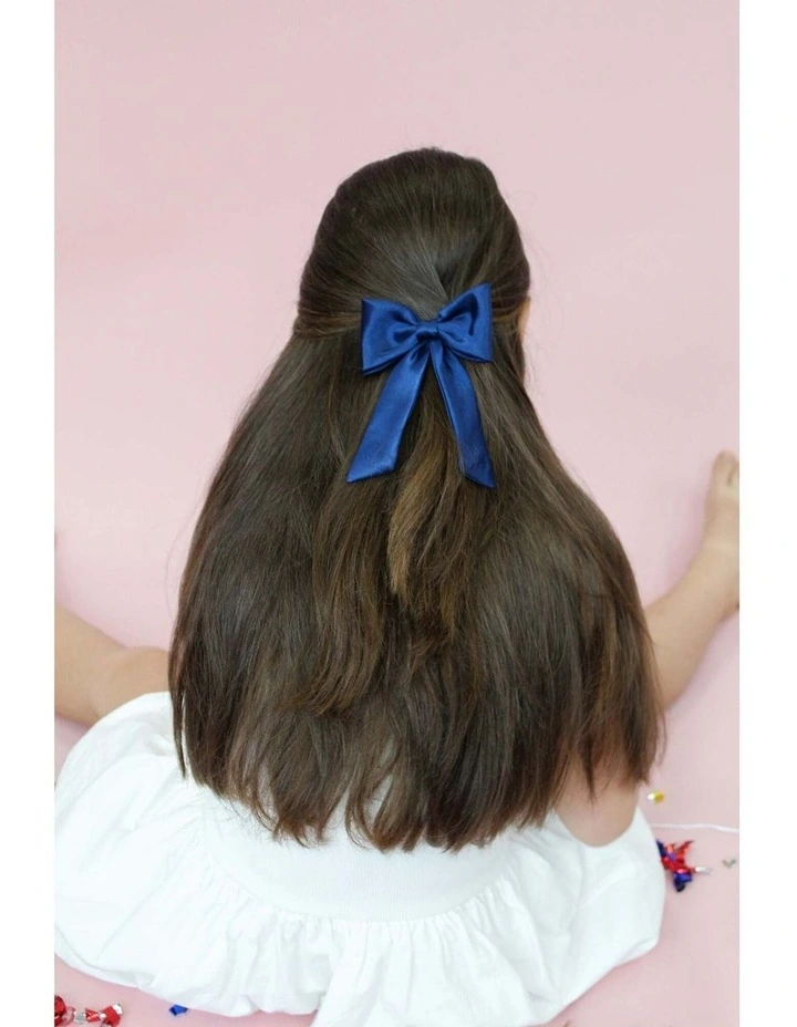 Valora Kids Hair Bow in Navy Blue image 2