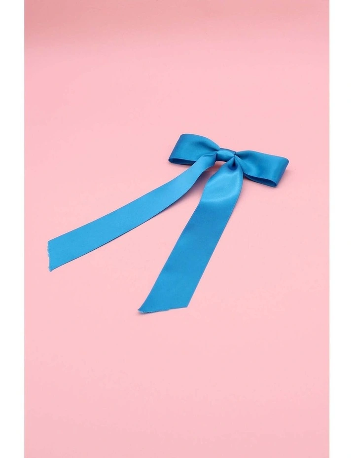 Lala Kids Satin Bow in Blue image 2