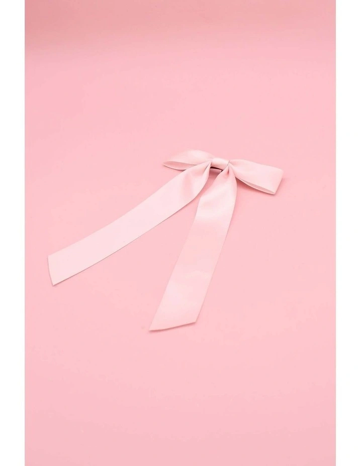 Lala Kids Satin Bow in Pink image 2