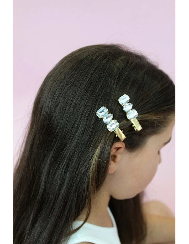 Rebekah Kids Hair Clip Set in Silver image 2