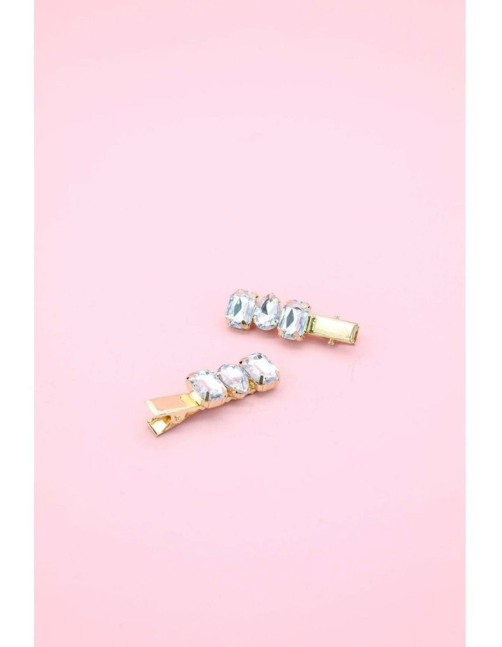 Rebekah Kids Hair Clip Set in Silver image 3