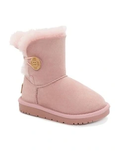 OZWear UGG Kids Water-Resistant Double-Faced Sheepskin Button Boots