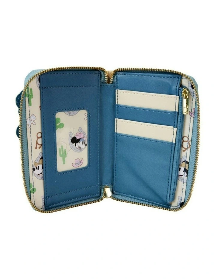 Disney Western Mickey & Minnie Zip Around Wallet Coin Purse 6x4in image 4