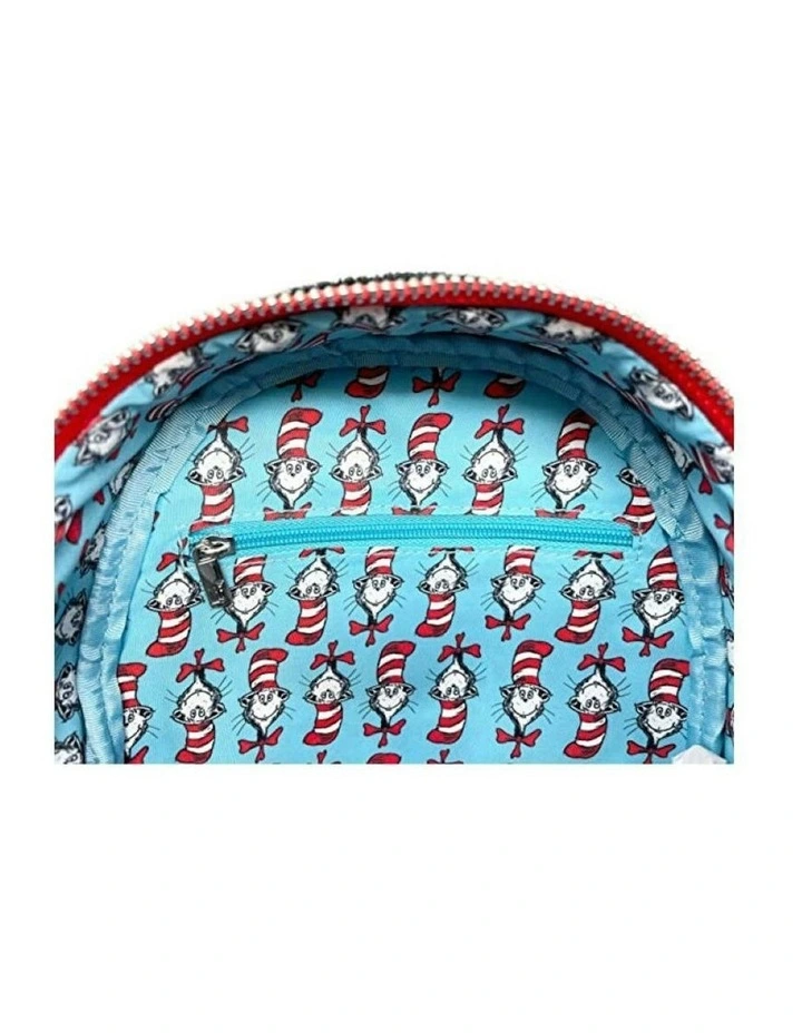 Dr Seuss Cat in the Hat Faux Fur Cosplay Plush Backpack 23x26cm 12y image 6