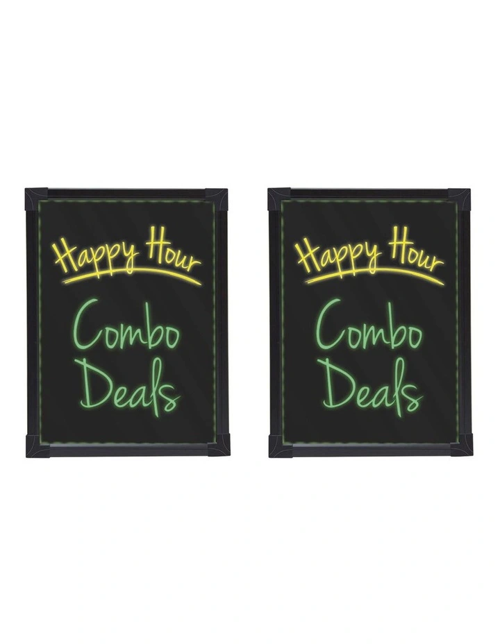 2 Pack LED Battery Operated Writing Board 440x330mm image 2