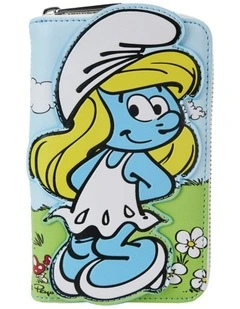 Smurfs Smurfette Cosplay Zip Around Wallet Coin Purse 6x4in