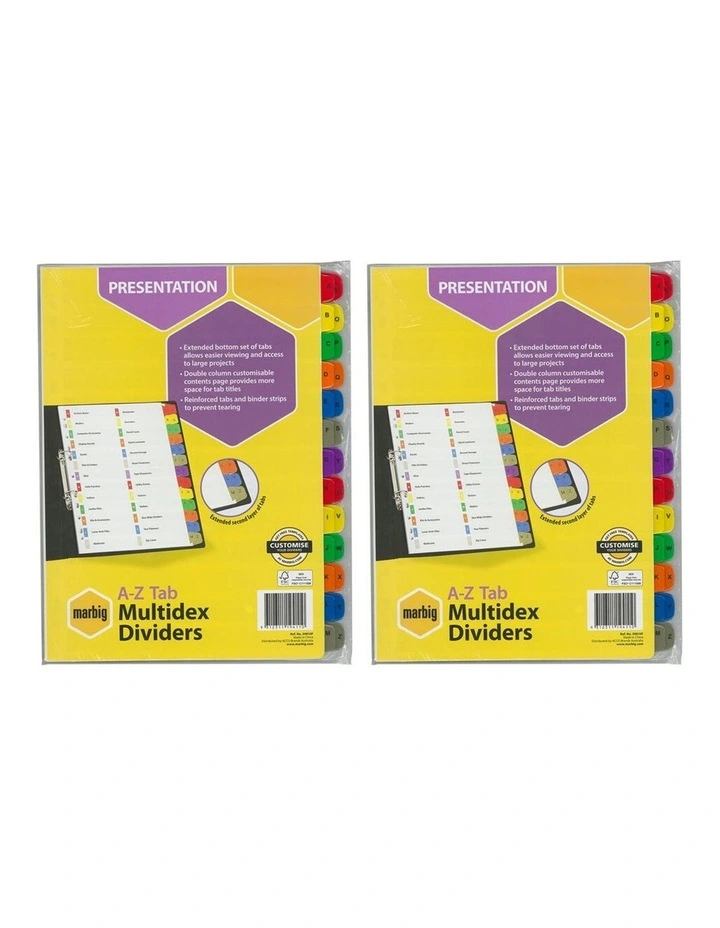 Marbig A-Z Tab Manilla Multidex A4 Dividers image 2
