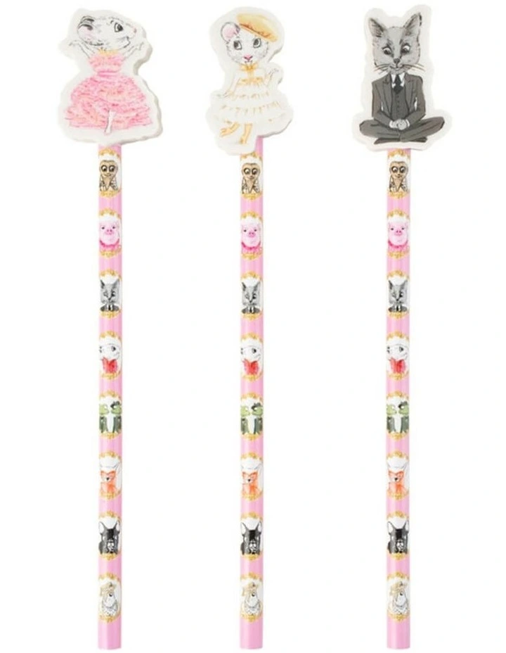 Claris the Chicest Mouse in Paris - Claris Pencil Set with Eraser Toppers - Stationery image 3
