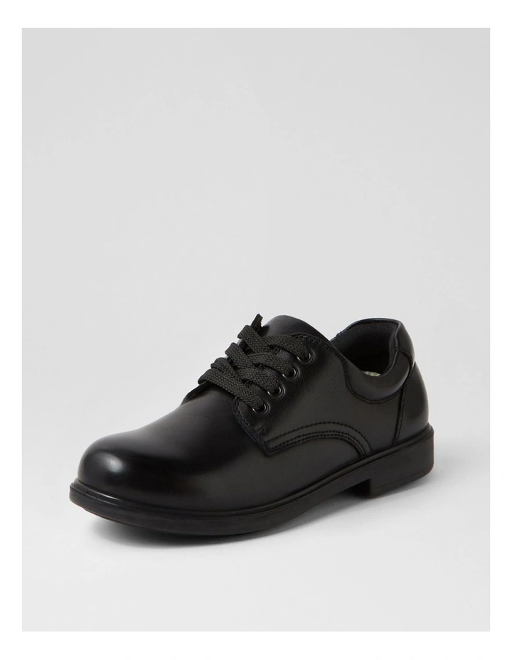 Demo Junior Lace E Black Leather Lace Up Flats image 2