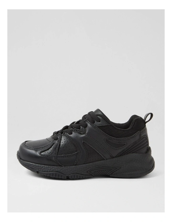 Tempo Lace Junior Black Leather Sneakers image 1