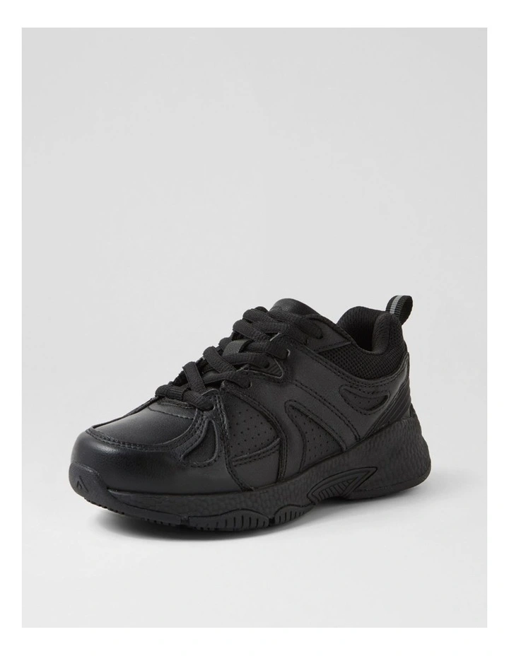 Tempo Lace Junior Black Leather Sneakers image 2