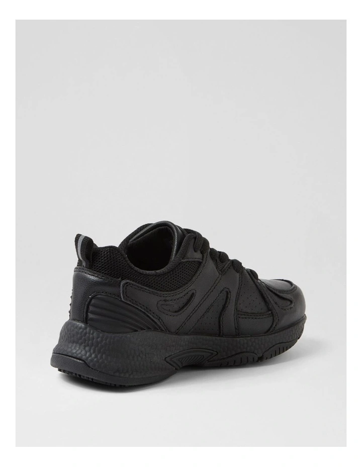 Tempo Lace Junior Black Leather Sneakers image 3