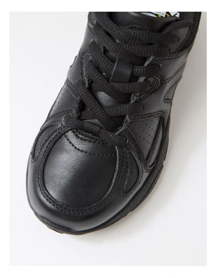 Tempo Lace Junior Black Leather Sneakers image 4