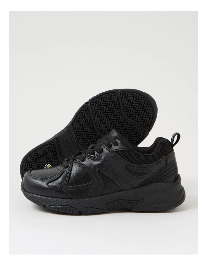 Tempo Lace Junior Black Leather Sneakers image 5