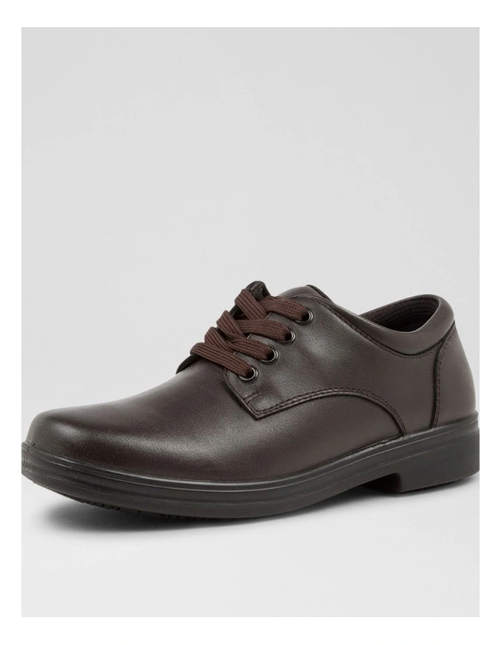 Solace Junior Matte Brown Leather Lace Up Shoes image 2