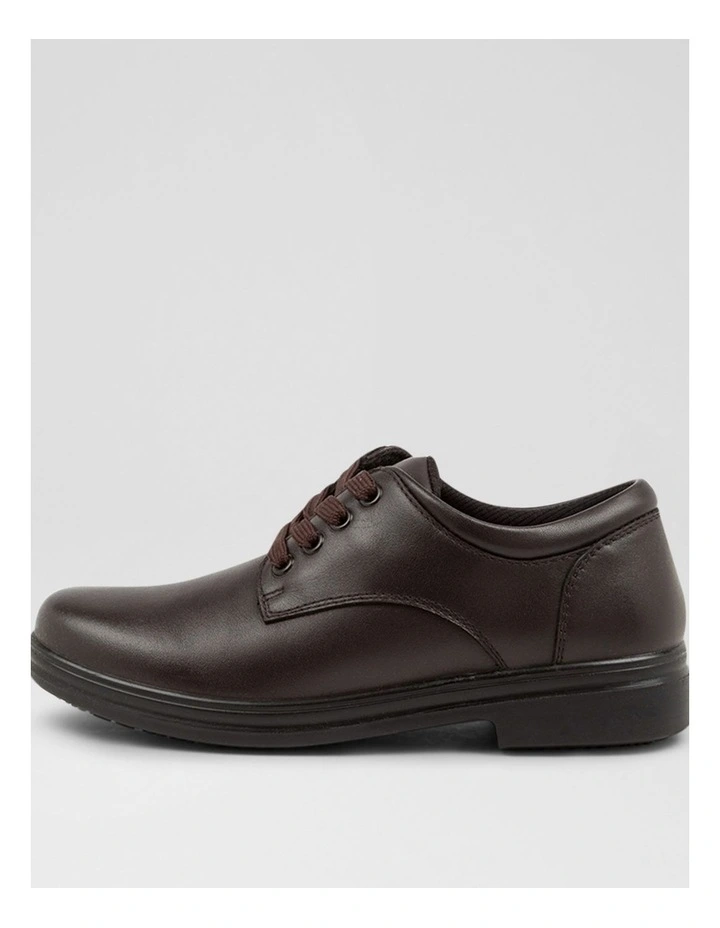 Solace Junior Matte Brown Leather Lace Up Shoes image 3