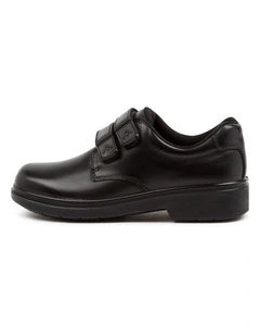 Roar Junior E Black Leather Adjustable Shoes