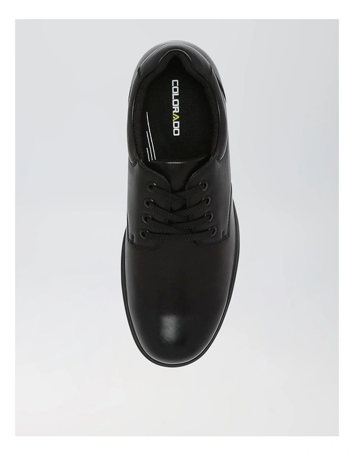 Daze Senior E Black Leather Lace Up Shoes image 5