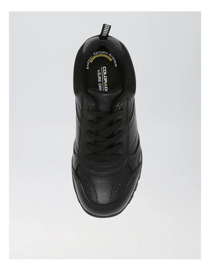 Hype Junior E Black Leather Lace Up Sneakers image 5