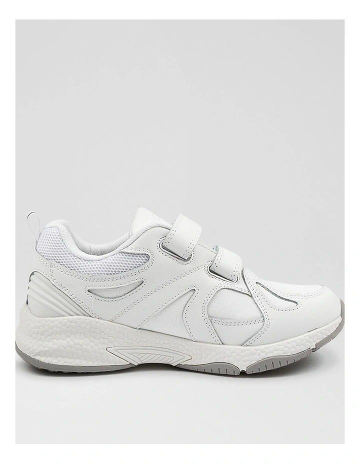 Tempo Junior Adjustable White Leather Sneakers image 1