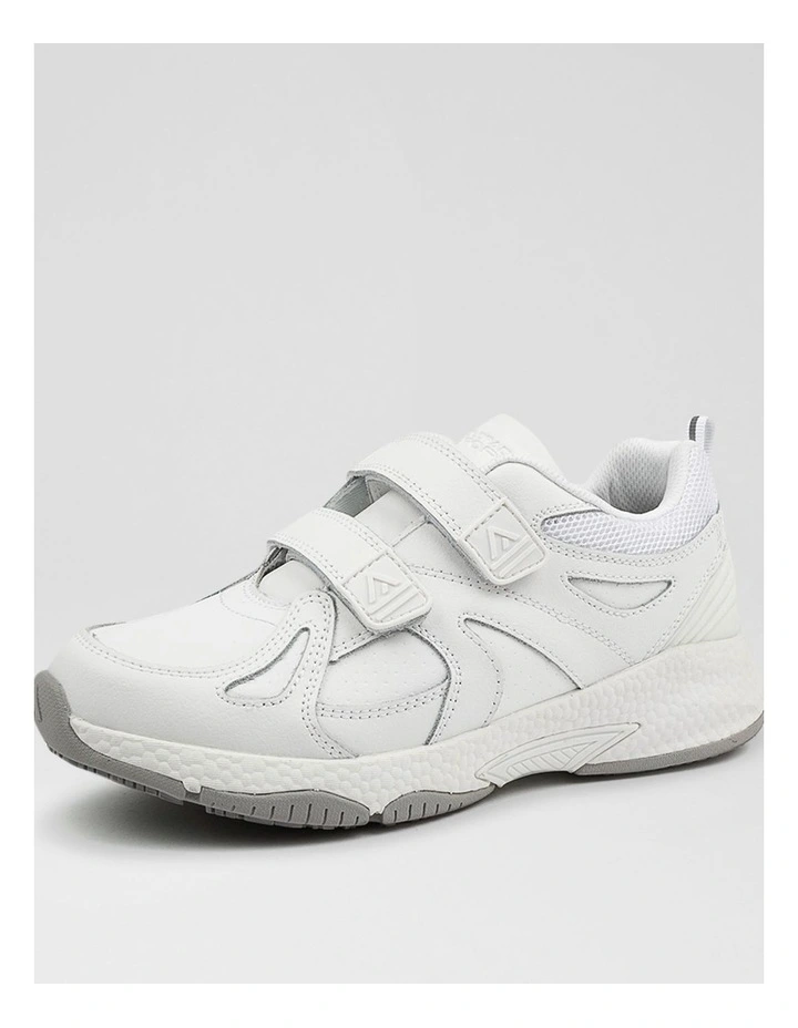 Tempo Junior Adjustable White Leather Sneakers image 3