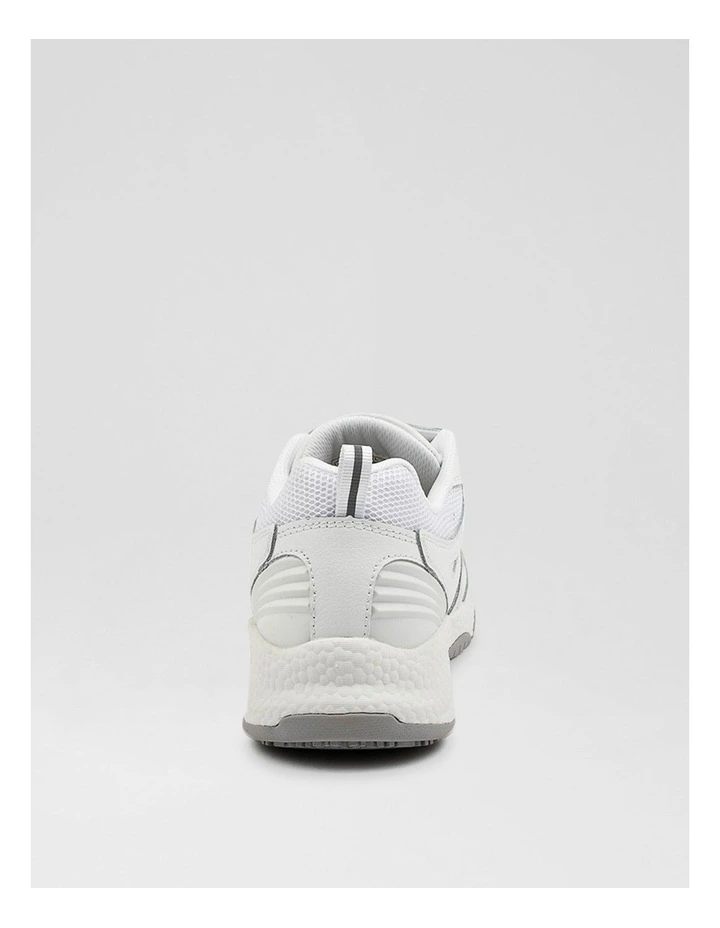 Tempo Junior Adjustable White Leather Sneakers image 4