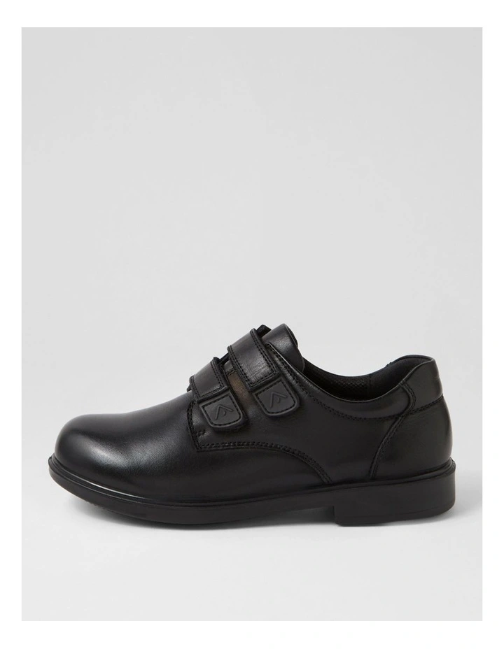 Demo Junior Adjustable E Black Leather Flat Shoes image 1