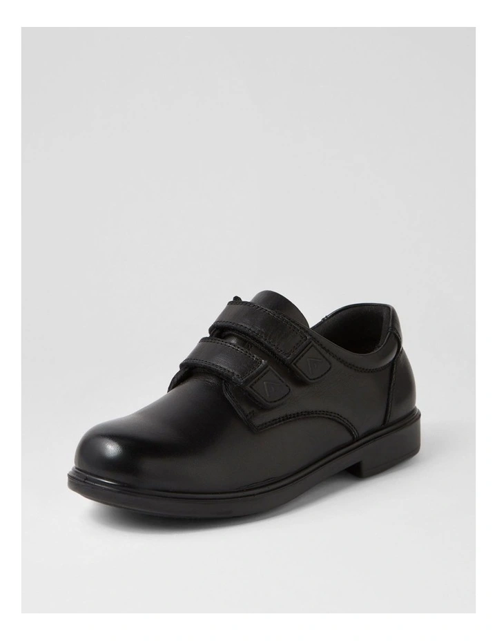 Demo Junior Adjustable E Black Leather Flat Shoes image 2