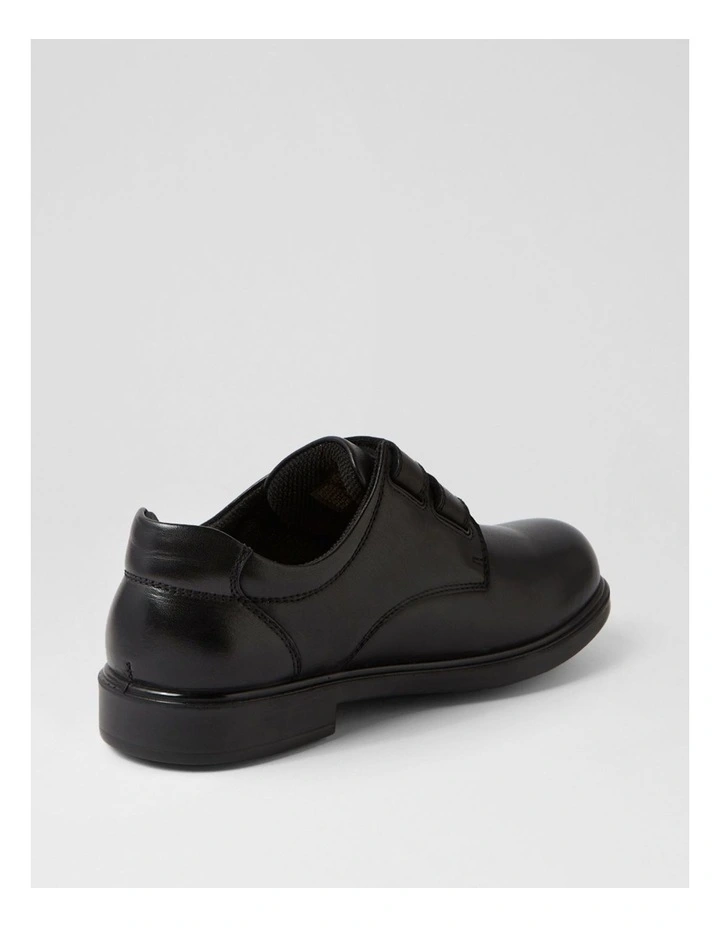 Demo Junior Adjustable E Black Leather Flat Shoes image 3
