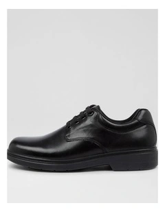 Roar Senior F Black Leather Lace Up Shoes