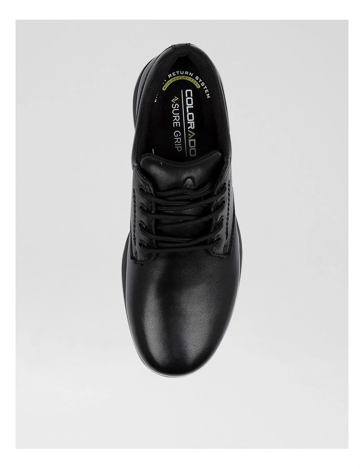 Renegade Senior Black Leather Lace Up Shoes image 5