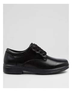 Solar Senior Black Leather Lace Up Shoes