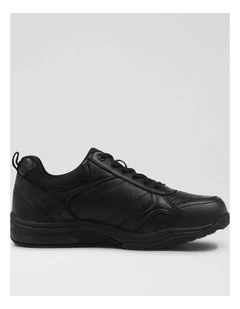 Hype Senior E Black Leather Lace Up Sneakers