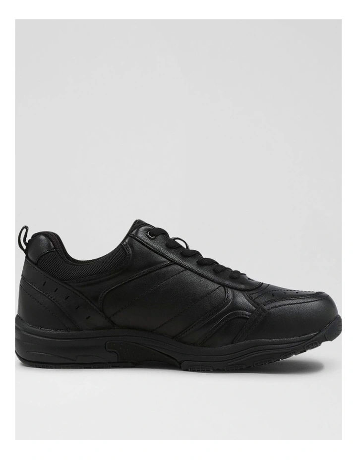 Hype Senior E Black Leather Lace Up Sneakers image 1