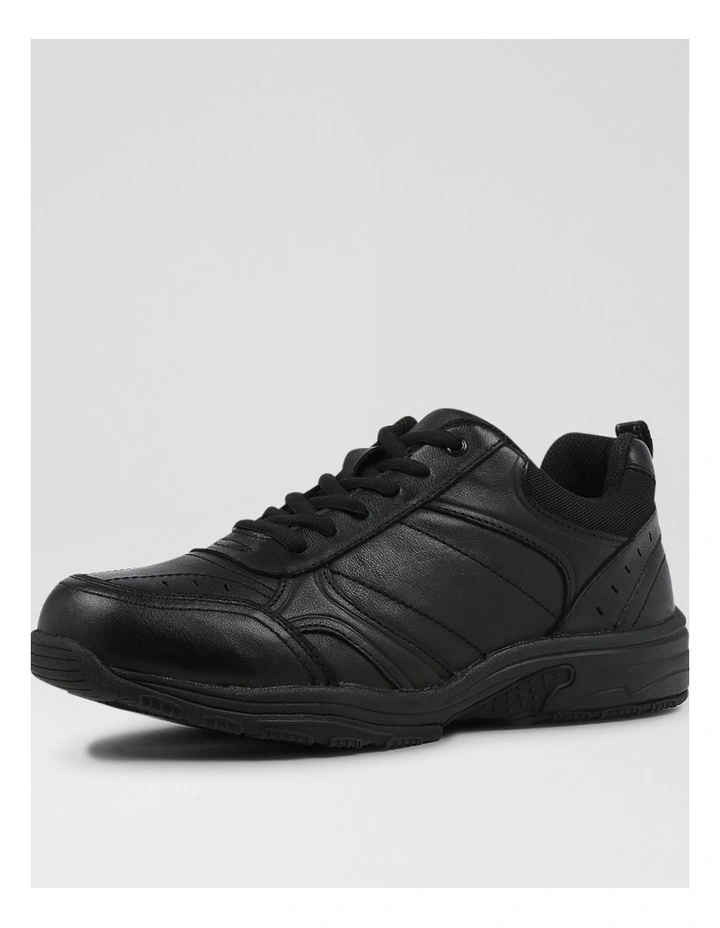 Hype Senior E Black Leather Lace Up Sneakers image 2