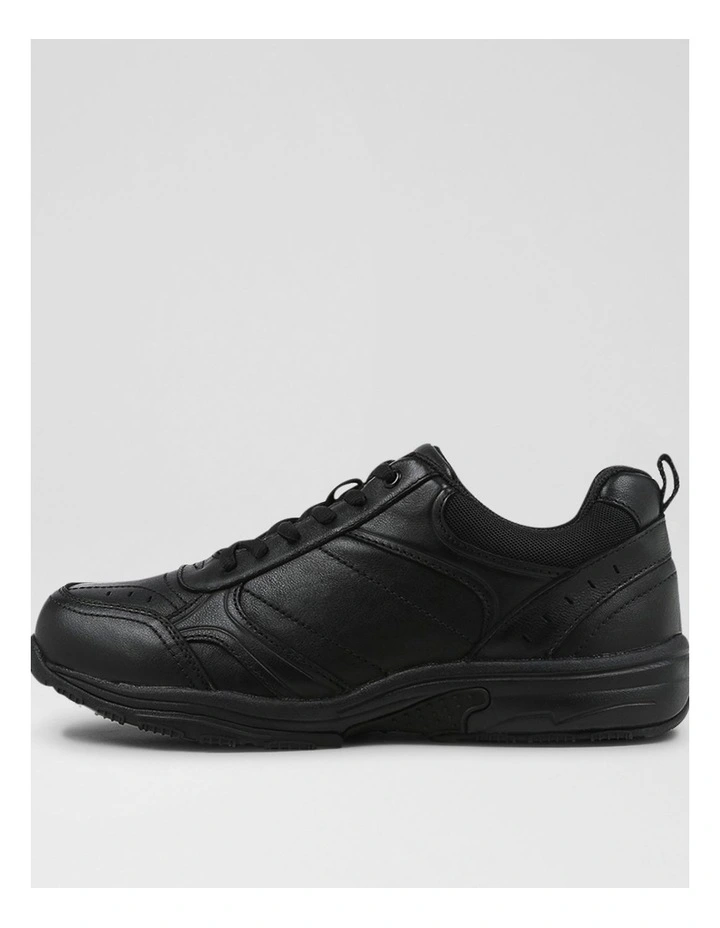 Hype Senior E Black Leather Lace Up Sneakers image 3
