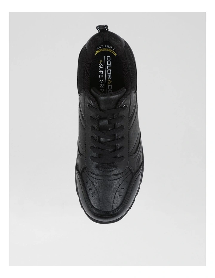 Hype Senior E Black Leather Lace Up Sneakers image 5