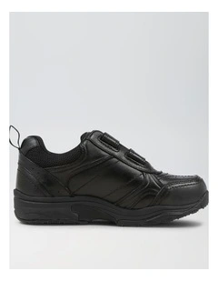 Hype Junior E Adjustable Black Leather Sneakers