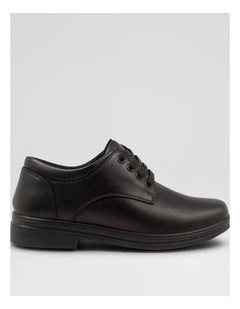 Solace Junior Matte Black Leather Lace Up Shoes