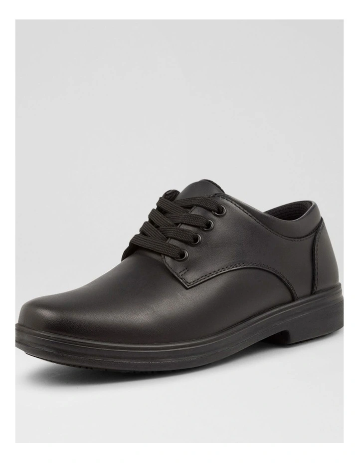 Solace Junior Matte Black Leather Lace Up Shoes image 2
