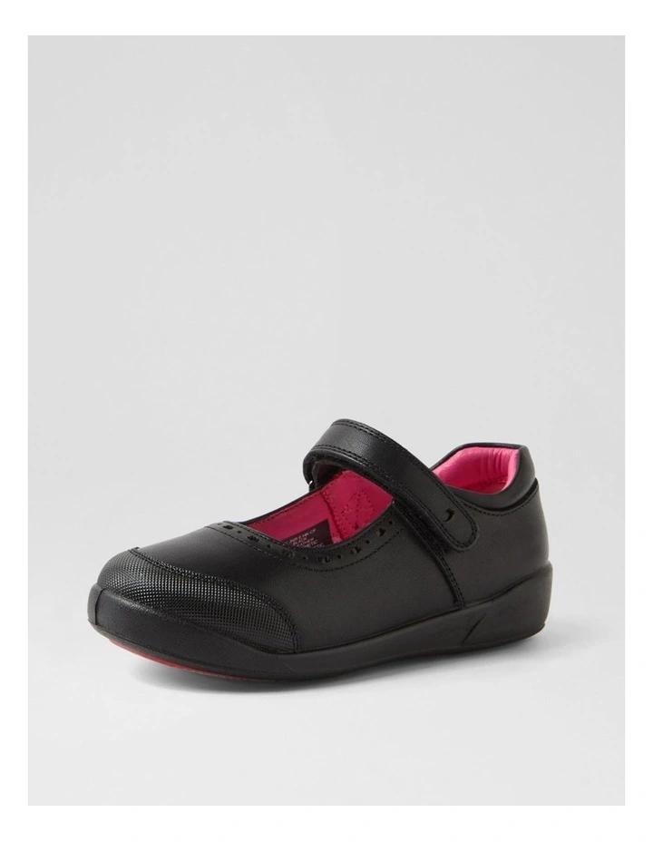 Hello Kitty Junior E Black Leather Flat Shoes image 2