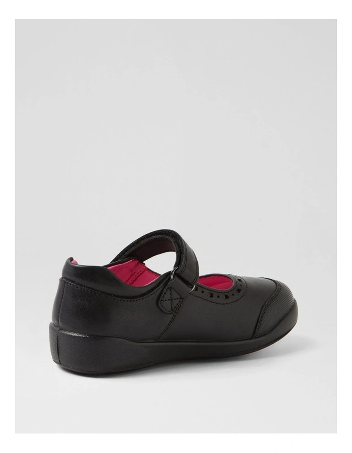 Hello Kitty Junior E Black Leather Flat Shoes image 3